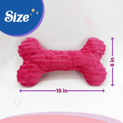 Pink Bone Plush Dog Toy