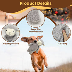 Gray Sheep Plush Dog Toy