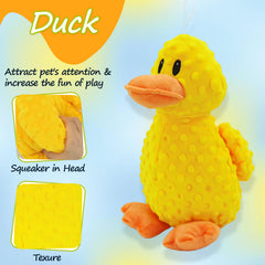 Yellow Duck Plush Dog Toy