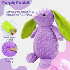 Purple Bunny Plush Dog Toy