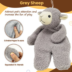 Gray Sheep Plush Dog Toy