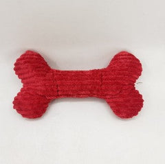 10" Red Bone Dog Toy – Soft Squeaky Plush Toy for Dogs