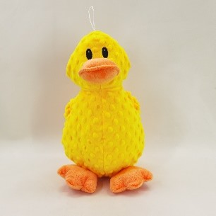 15" Yellow Duck Plush Dog Toy – Soft Squeaky Cuddle & Play Buddy for Pets