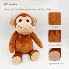 Monkey Plush Dog Toy