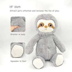 Sloth Plush Dog Toy