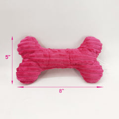 Pink Bone Plush Dog Toy
