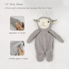 Gray Sheep Plush Dog Toy