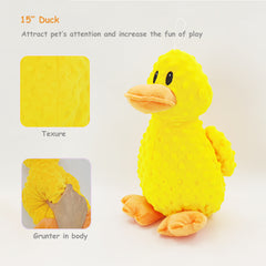 Yellow Duck Plush Dog Toy