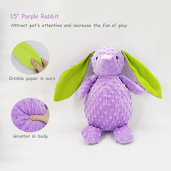 Purple Bunny Plush Dog Toy