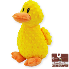 Yellow Duck Plush Dog Toy